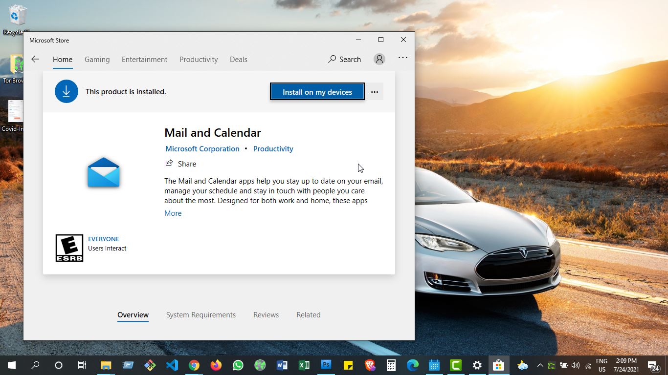 Windows Mail and Calendar App 